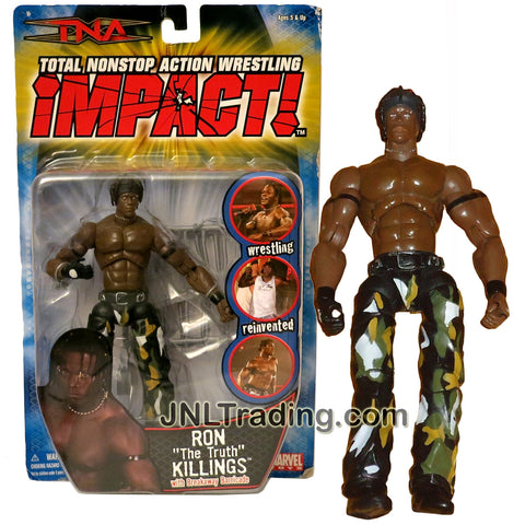 Marvel Toys Year 2006 Total Nonstop Action Wrestling TNA Impact! Series 7 Inch Tall Figure - RON "The Truth" KILLINGS in Camo Pants with Breakaway Barricade