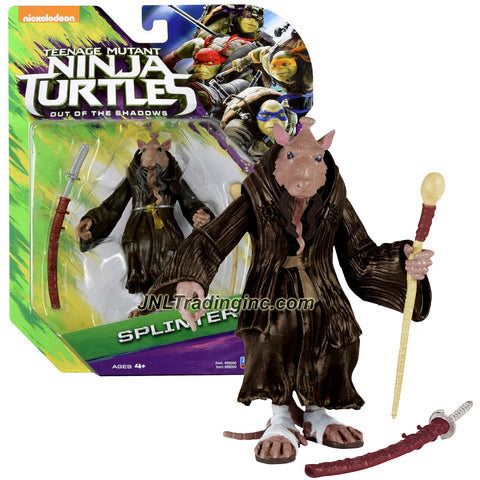Playmates Year 2016 Teenage Mutant Ninja Turtles TMNT Movie Out of the Shadow Series 4-1/2 Inch Tall Action Figure - SPLINTER with Katana Sword and Walking Stick