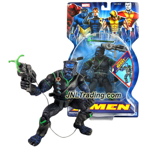 ToyBiz Year 2005 Marvel X-Men 6 Inch Tall Action Figure - STEALTH BEAST (Dr. Hank McCoy) with Pistol and Grappling Hook Launcher