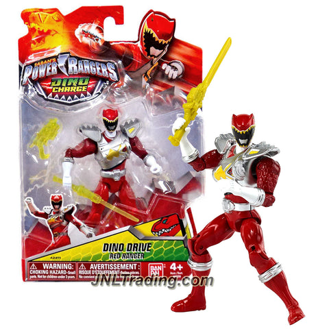 Bandai Year 2015 Saban's Power Rangers Dino Charge Series 5-1/2 Inch Tall Figure - DINO DRIVE RED RANGER with Blaster and Sword