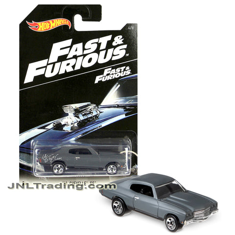 Year 2016 Hot Wheels Fast & Furious Series 1:64 Scale Die Cast Car 4/8 - Grey Classic Sport Coupe '70 CHEVELLE SS