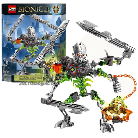 Lego Year 2015 Bionicle Series 7 Inch Tall Figure Set #70792 - SKULL SLICER with Skull Spider Mask, 4 Arms, 3 Hook Blades Plus Mask Grabber Chain and Hook (Total Pieces: 71)