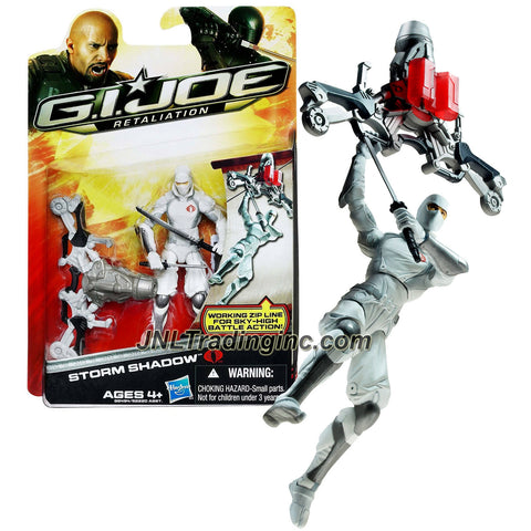Hasbro Year 2011 G.I. JOE Movie Series "Retaliation" 4 Inch Tall Action Figure - STORM SHADOW with 5 Feet String Zip Line with Missile Launcher, Katana Blade and Tanto
