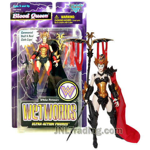 Year 1995 McFarlane Toys Whilce Portacio's Wetworks 6 Inch Tall Ultra Action Figure - BLOOD QUEEN with Sword, Ceremonial Staff and Real Cloth Cape