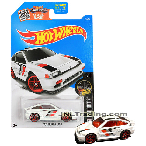 Year 2015 Hot Wheels Nightburnerz Series 1:64 Scale Die Cast Car Set 5/10 - White Sport Compact Coupe 1985 HONDA CR-X