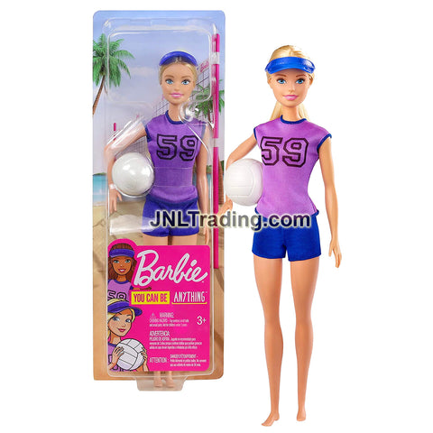 Year 2019 Barbie You Can Be Anything Career Series 12 Inch Doll - Caucasian BEACH VOLLEYBALL PLAYER GHT22 with Ball