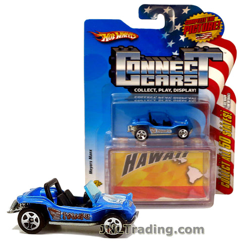 Hot Wheels Year 2008 Connect Cars  Series 1:64 Scale Die Cast Car Set #50 - HAWAII State Blue Color Dune Buggy MEYERS MANX N4166