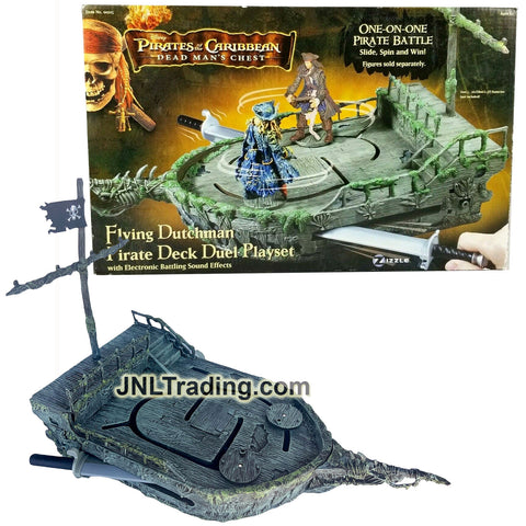 Year 2006 Pirates of the Caribbean Dead Man's Chest Series 16 Inch Long FLYING DUTCHMAN Pirate Ship Deck Duel Playset with Electronic Sound FX