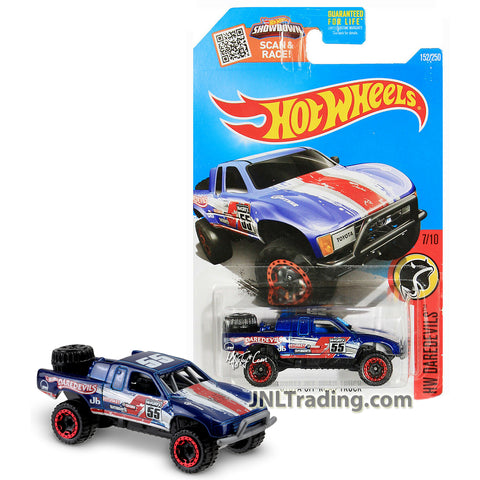 Year 2015 Hot Wheels HW Daredevils Series 1:64 Scale Die Cast Car Set 7/10 - Blue Pickup TOYOTA OFF-ROAD TRUCK