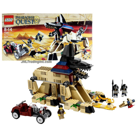 Lego Year 2011 Pharaoh's Quest Series Set #7326 - RISE OF THE SPHINX with Sphinx Temple, Hot Rod Car Plus Jake Raines and 2 Mummies Minifigures (Total Pieces: 527)