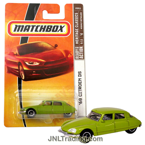 Matchbox Year 2008 Heritage Classics Series 1:64 Scale Die Cast Metal Car #6 - Green Color 4 Door Sedan '68 CITROEN DS P2911