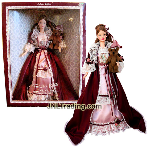 Year 1999 Collector Edition 12 Inch Doll - VICTORIAN BARBIE with in Nightdress with Dressing Gown, Cedric Bear, Ring, Earrings and Doll Stand