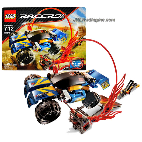 Lego Year 2008 Power Racers Slammer Series Playset # 8494 - RING OF FIRE with Racer, Power Slammer, Ramp and Ring of Fire that Spin 360 Degree (Total Pieces: 268)