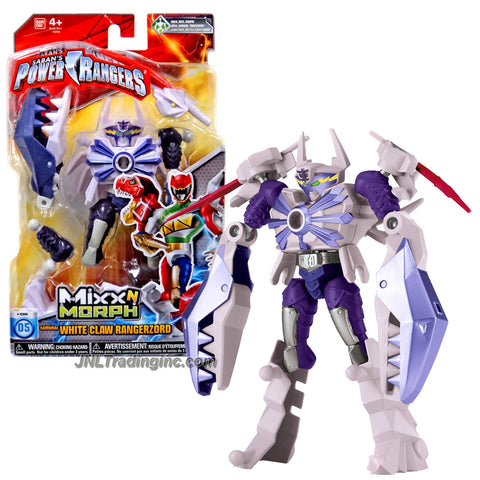 Bandai Year 2015 Saban's Power Rangers Mixx N Morph Series 7 Inch Tall Action Figure - Samurai WHITE CLAW RANGERZORD