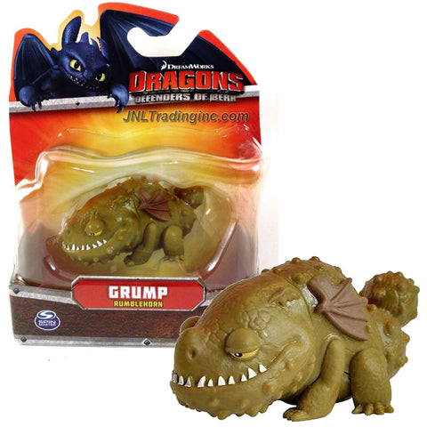 Spin Master Year 2014 Dreamworks Movie Series "DRAGONS - Defenders of Berk" 3 Inch Long Dragon Figure - Rumblehorn GRUMP