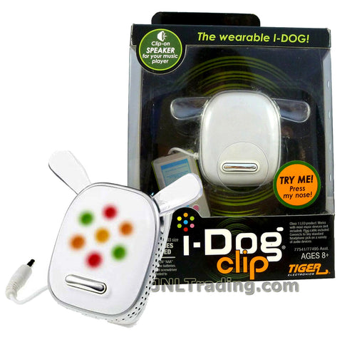 Tiger Electronics Year 2008 i-Dog Series Mini Speaker : i-DOG CLIP  with Light Flashing to the Beat of Your Music (Music Player Sold Separately)