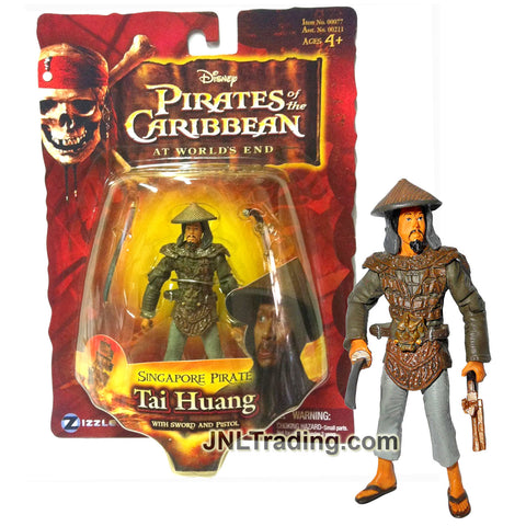 Year 2007 Pirates of the Caribbean At World's End Series 4 Inch Tall Figure - TAI HUANG with Sword and Pistol