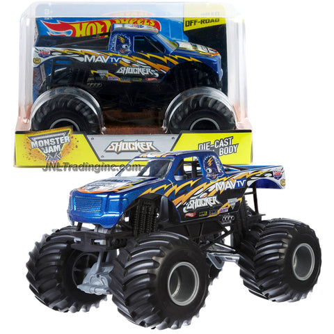 Hot Wheels Year 2015 Monster Jam 1:24 Scale Die Cast Metal Body Official Monster Truck Series #CGD71 - MAV TV SHOCKER w/ Monster Tires, Working Suspension and 4 Wheel Steering