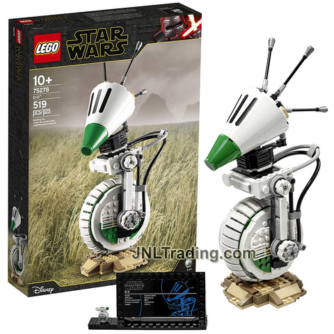 Year 2020 Lego Star Wars Series 11 Inch Tall Droid Set #75278 : D-O with Built-In Display Stand, Information Sign and D-O Minifigure (Pcs: 519)