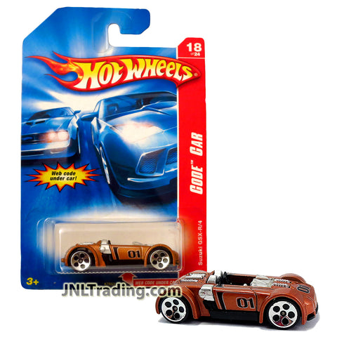 Year 2006 Hot Wheels Code Car Series 1:64 Scale Die Cast Car Set #18 - Copper Concept Convertible Roadster SUZUKI GSX-R/4