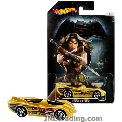 Hot Wheels Year 2015 Batman vs Superman Dawn of Justice Series 1:64 Scale Die Cast Car Set 6/7 - WONDER WOMAN POWER PISTONS DJL50