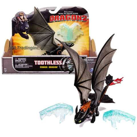 Spin Master Year 2014 Dreamworks "How to Train Your Dragon 2" Series 9 Inch Long Figure - Power Dragon TOOTHLESS with Ice Fling Action