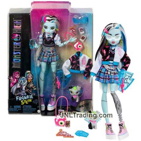 Year 2022 Monster High Pet Buddies Series 11 Inch Doll - FRANKIE STEIN with WATZIE, Purse, Sunglasses, Jacket, Camera and Phone