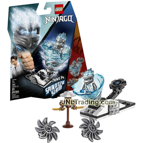 Year 2019 Lego Ninjago Spinjitzu Slam Series Set #70683 - ZANE FS with Tornado Spinner, Training Dummy and 2 Shuriken (Pcs: 63)