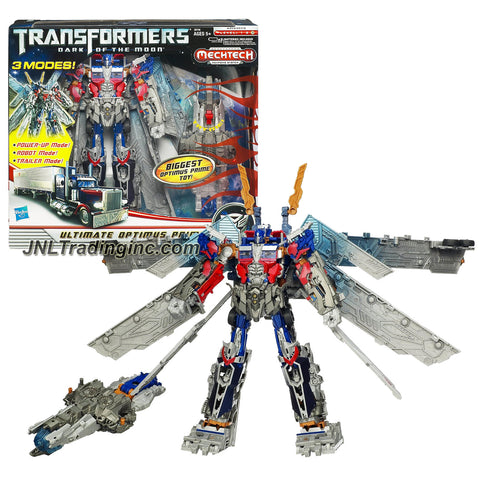 Hasbro Year 2011 Transformers Movie Series 3 "Dark of the Moon" Ultimate Class 12 Inch Tall Robot Action Figure - OPTIMUS PRIME with 3 Modes (Power-Up Mode, Robot Mode and Trailer Mode)and Ultimax Super Cannon with Blasting Battle Sound and Glowing Light