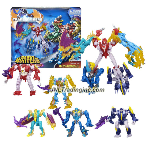 Hasbro Year 2013 Transformers Prime "Beast Hunters - Predacon Rising" Series Exclusive 5 Pack Legion Class Combiners Robot Action Figure Set - Predacon ABOMINUS with Twinstrike, Hun-Gurrr, Windrazor, Predacon Rippersnapper and Blight