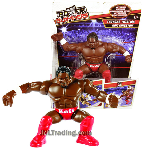 World Wrestling Entertainment Year 2012 WWE Power Slammers 4 Inch Tall Motorized Wrestler Battling Action Figure - Thunder Twisting KOFI KINGSTON