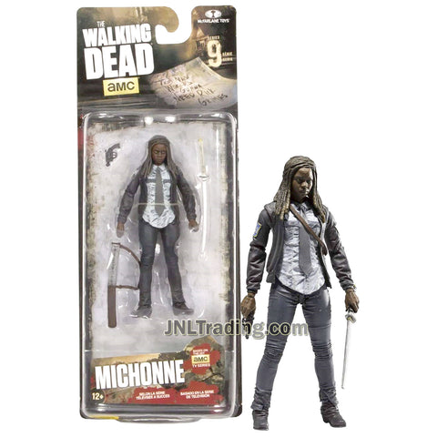 Year 2016 AMC TV Series Walking Dead 4-1/2 Inch Tall Figure - MICHONNE with Samurai Sword, Sheath and Gun