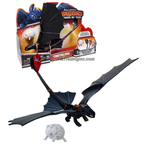 Spin Master Year 2013 Dreamworks Movie Series "DRAGONS - Defenders of Berk" 10 Inch Long Dragon Figure - Night Fury TOOTHLESS with Wing Flap and Catapult Tail Action