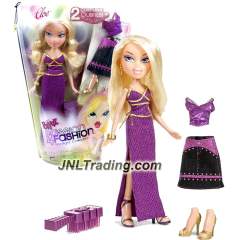 MGA Entertainment Bratz Passion 4 Fashion Spotlight Collection Series 10" Doll - CLOE with Earrings, Bangles, Hairbrush, Extra Shoes, Tops & Skirt