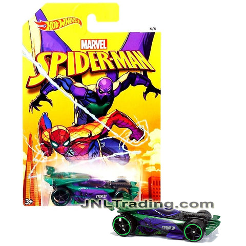 Year 2016 Hot Wheels Spider-Man Series 1:64 Scale Die Cast Car Set 6/6 - Prowler Black Race Car DRIFT KING