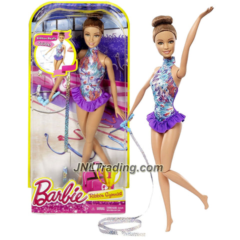 Mattel Year 2015 Barbie Career Series 12 Inch Doll - TERESA as RIBBON GYMNAST (DKJ18) with Ribbon Twirling Feature