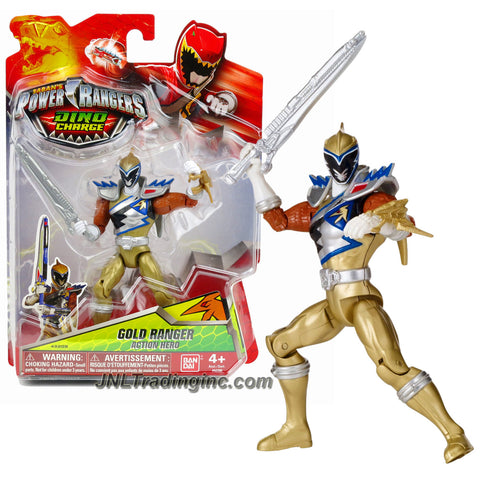 Bandai Year 2015 Saban's Power Rangers Dino Charge Series 5 Inch Tall Action Figure - GOLD RANGER with Saber