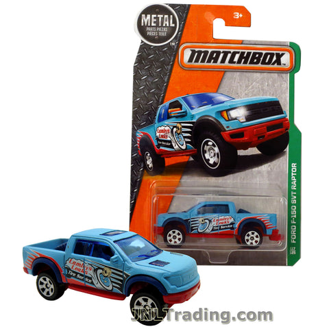 Matchbox Year 2016 MBX Explorers Series 1:64 Scale Die Cast Metal Car # 117 - Lamley's Leaks Tire Service Pick-Up Truck FORD F-150 SVT RAPTOR DJW45