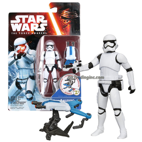 Hasbro Year 2015 Star Wars The Force Awakens Series 4" Tall Figure - First Order STORMTROOPER with Blaster Gun Plus Build A Weapon Part #1