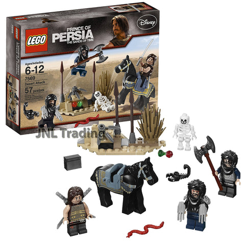 Lego Prince of Persia Scene Set 7569 - Dsesert Attack with Horse, Snake & Skeleton Plus Dastan & 2 Hassansins Minifigures (Total Pieces: 57)