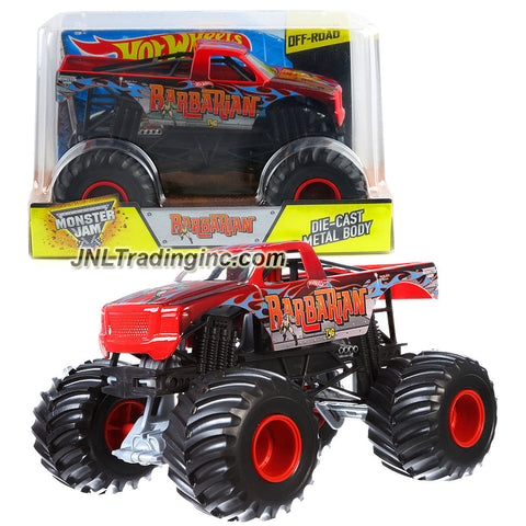 Hot Wheels Year 2015 Monster Jam 1:24 Scale Die Cast Metal Body Official Monster Truck Series #CGD83 - BARBARIAN TyG w/ Monster Tires, Working Suspension & 4 Wheel Steering