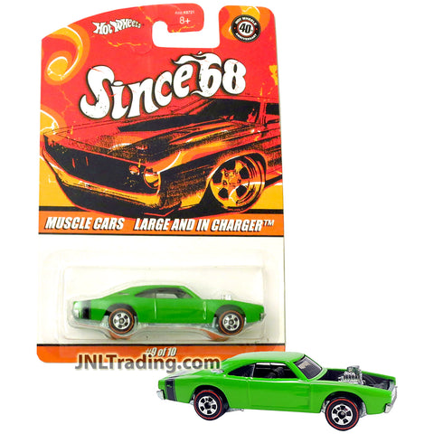 Year 2007 Hot Wheels Since '68  Series 1:64 Scale Die Cast Car Set #9 - Green Muscle Car LARGE AND IN CHARGER