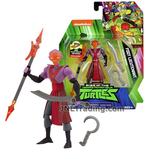 Year 2018 Rise of the Teenage Mutant TMNT Ninja Turtles Series 4-1/2 Inch Tall Figure - Mystic Monk FOOT LIEUTENANT with Spear, Sword and Sickle
