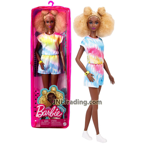 Year 2021 Barbie Fashionistas Series 12 Inch Doll #180 - Tall African American Model in Tie-Dye Romper with Bracelet