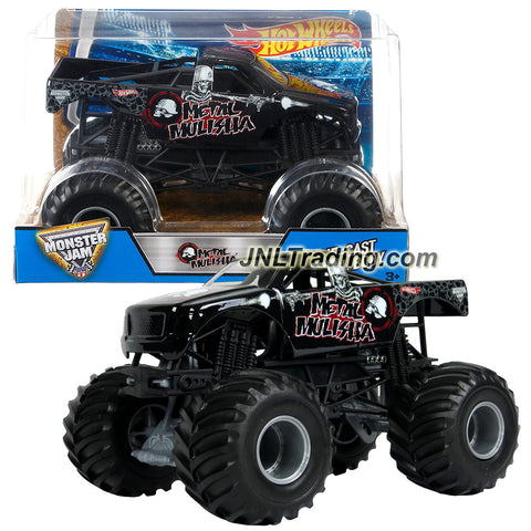 Hot Wheels Year 2016 Monster Jam 1:24 Scale Die Cast Metal Body Truck - METAL MULISHA DJW89 with Monster Tires, Working Suspension & 4 Wheel Steering