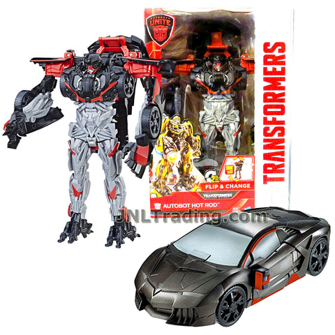 Transformers Year 2016 The Last Knight Movie Series Flip & Change Class 11 Inch Tall Robot Figure - AUTOBOT HOT ROD (Vehicle Mode: Sports Car)
