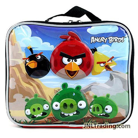 ANGRY BIRDS and Green Pigs Blue Soft Insulated Lunch Bag Box Tote PVC Free