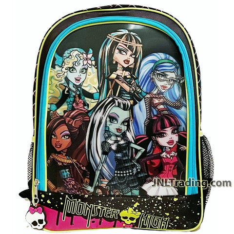 Monster High Lagoona Cleo Ghoulia Clawdeen Frankie Draculaura 3D FX School Backpack with 2 Compartments, 2 Side Pockets and Adjustable Shoulder Straps