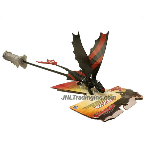 Spin Master Year 2014 Dreamworks "How to Train Your Dragon 2" Movie Racing Dragons Series 9 Inch Long Figure - TOOTHLESS with Flapping Wings Controlled By Handle Stick