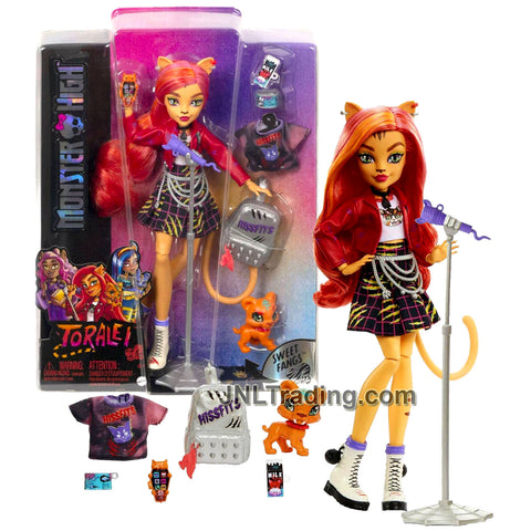 Year 2022 Monster High Pet Buddies Series 10 Inch Doll - TORALEI with SWEET FANGS, Backpack, Microphone with Stand and Phone